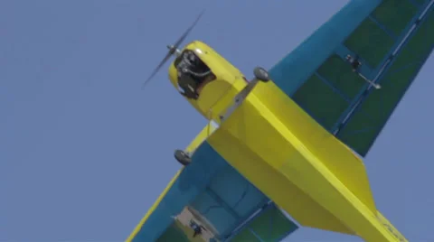 Flying mini plane Stock Footage 38049594