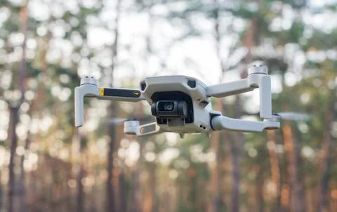 Flying modern drone Stock Photos