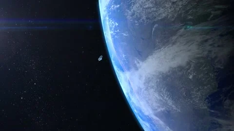 Flying modern satellite. Quick spin 스톡 동영상 66630368