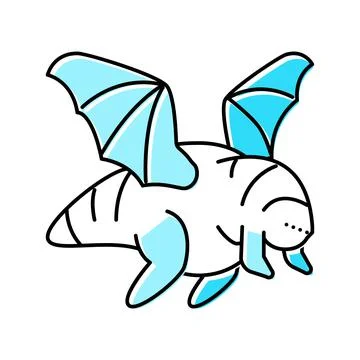 Flying monster color icon vector illustration Illustrazione stock