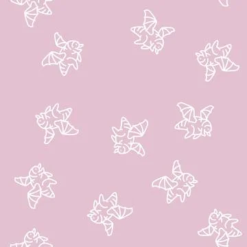 Flying monster line seamless pattern 스톡 일러스트