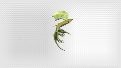 Flying Monster with transparent (alpha) background Stock Footage 252019187