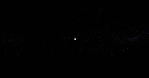Flying to the Moon 3d animation. Approaching to the Moon 4K Stock Footage 100226165