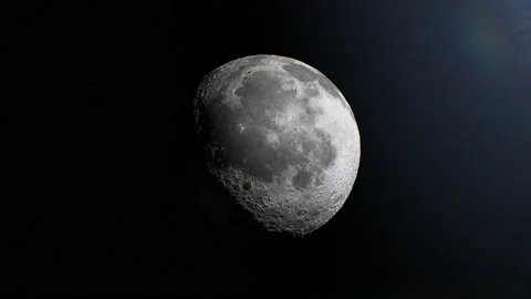 Flying to the Moon Beautiful 3d Animation. Natural Satellite of the Earth Stock-Footage 169574789