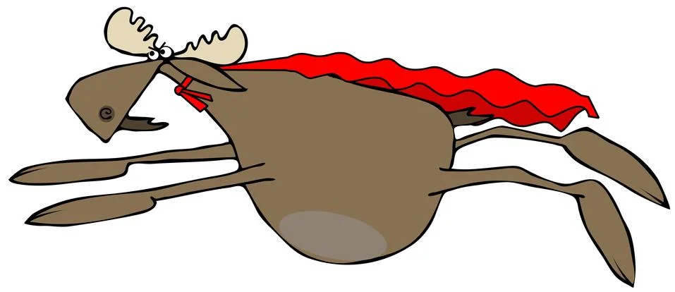 Flying moose hero Stock Illustration