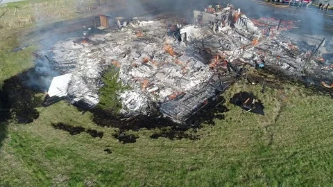 Flying Into A Motel Fire Video stock 84778321