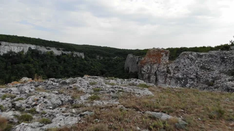 Flying Off A Mountain Cliff Stock Footage 95745214
