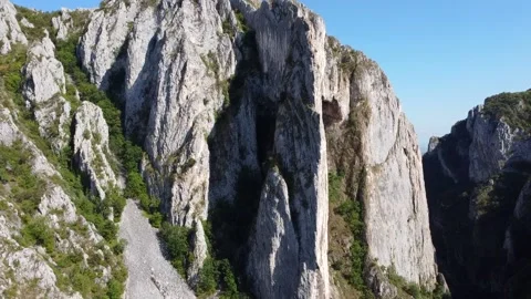 Flying Up the Mountain Stock Footage 164264519