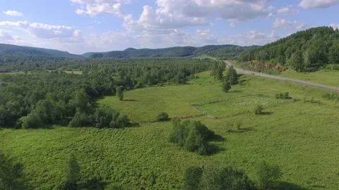 Flying in the mountains on a drone sss view of the Ural mountains. Stock Footage 138132387