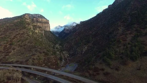 Flying into the mountains Stock Footage 75040620