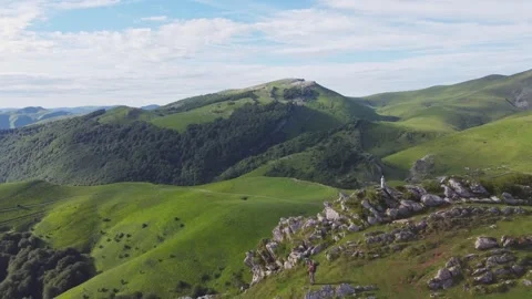 Flying in the Mountains of the Pyrenees Stock Footage 319031066