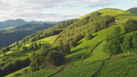 Flying in the Mountains of the Pyrenees Stock Footage 319031666