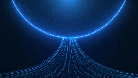 Flying movement at digital space sci fi tunnel hi tech information Stock Footage 338376244