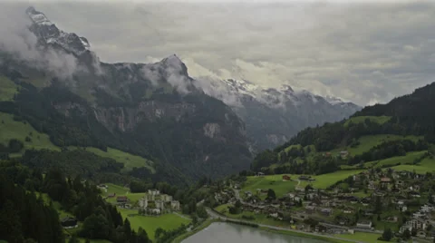 Flying movement at a village view. Stock Footage 30395058