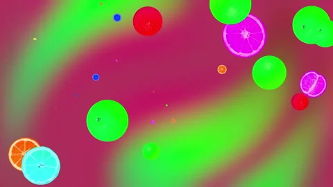 Flying multicolored slices of oranges on an abstract background. 库存影片 145246225