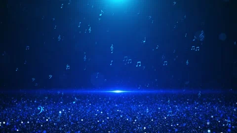 Flying Music Notes shining glitter particles 4K 3D Loop Animation New Motion Stock Footage 312184738