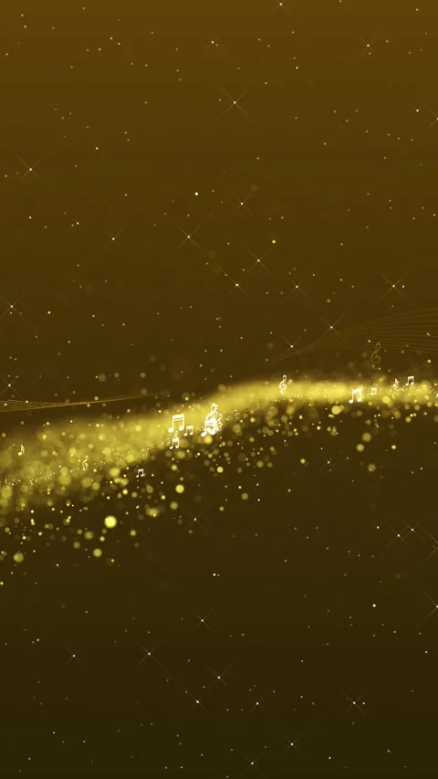 Flying Music Notes shining glitter particles 4K 3D Loop Animation New Motion Stock Footage 313682351