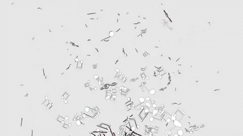 Flying Musical Notes Loopable animation. on alpha loop Stock Footage 296656262
