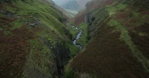 Flying in a narrow canyon Stock Footage 296610809