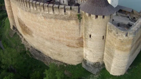 Flying near medieval fortification complex Vídeos de archivo 50032823
