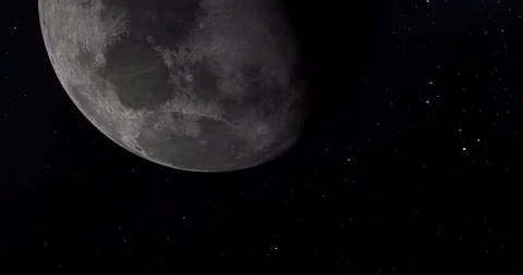 Flying near moon surface in outer space. Stock Footage 115527554