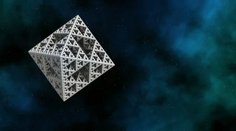 Flying near a rotating space station against the stars and nebula Stock Footage 32813456