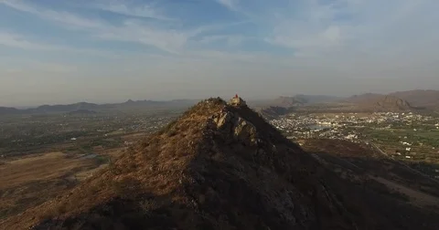 Flying Near a Sharp Hill Crest Stock Footage 80983582
