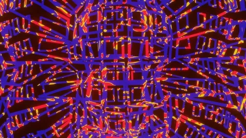 Flying in neon  space. 3d animation. Stock Footage 198376106