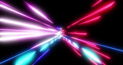 Flying in a neon tunnel Stock Footage 306452059
