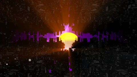 Flying In Network City 04 Video stock 108353050