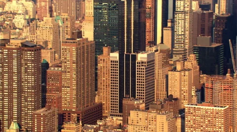 Flying north over Midtown Manhattan skyscrapers. Shot in 2003. Stock Footage 59522049