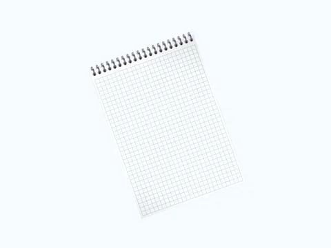 Flying notebook paper sheets isolated on white background with realistic shad Illustrazione stock