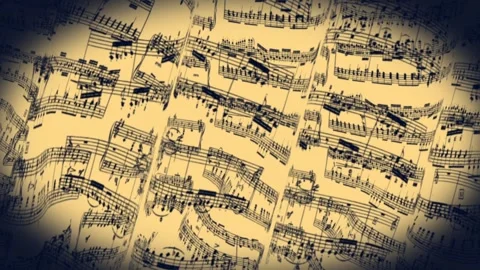 Flying Notes On Yellow Background Stock Footage 249304943