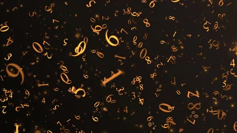 Flying Number brown Stock Footage 151342808