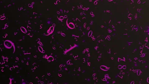 Flying Number Purple Video stock 151343353