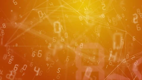 Flying numbers changing from 0 to 9. Mathematical abstract yellow background Stock Footage 309677698