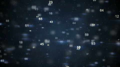 Flying numbers seamless loop animation 4k (4096x2304) Stock Footage 89647656