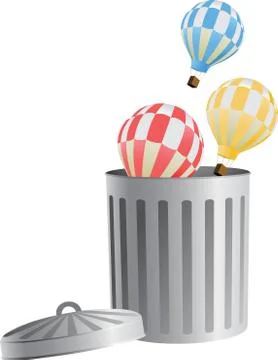 Flying object in trash bin-03 Stock Illustration