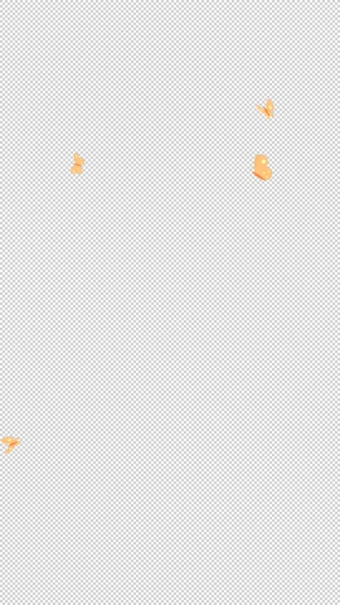 Flying orange butterflies with transparency Video stock 295889847