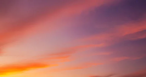 Flying orange clouds at sunset Stock Footage 120332616