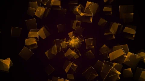 Flying orange rectangular cubes Stock Footage 82481282