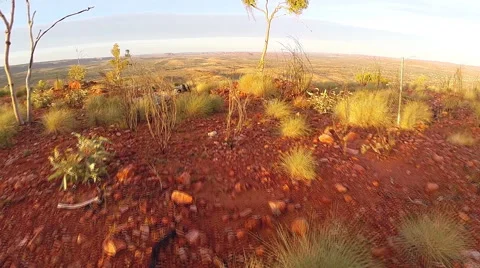 Flying Out Over A Mountain Towards Mt Isa Stock Footage 46878893