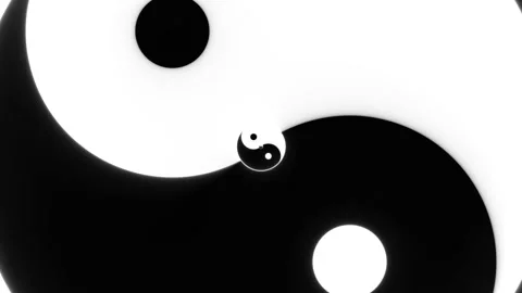 Flying Out of Then Back Into Recursive Yin Yang Symbols Sign Video stock 139717519