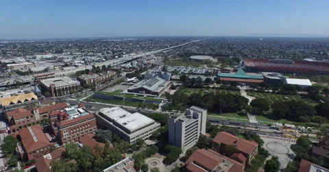 Flying Over the 110 Freeway Stock Footage 60983021