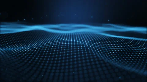 Flying over 3D blue digital landscape. Stock Footage 228834884
