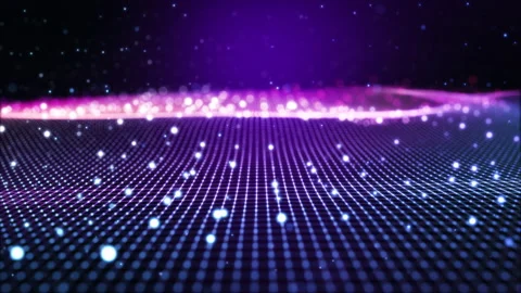 Flying over 3D purple blue digital landscape. Stock Footage 228834764