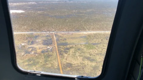 Flying over Abaco after Hurricane Dorian Video stock 124931468
