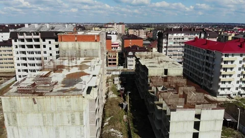 Flying over the abandoned building. Stock Footage 124755059