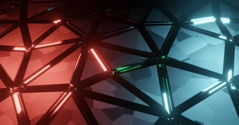 Flying over abstract low poly waving surface 库存影片 151290254