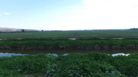 Flying over agricultural fields in Hula Valley. Israel. DJI-0030-01 Video stock 106614820
